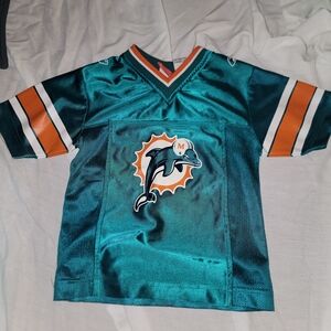 Vintage NFL Kids Teal and Orange Dolphins Jersey